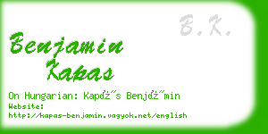 benjamin kapas business card